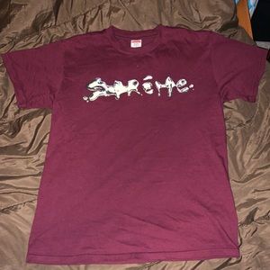 Supreme Liquid Metal Tee (Burgundy) FW18 Size XL